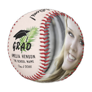 Herzlichen Glückwunsch Graduate Tropical Leaf Foto Baseball
