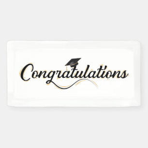 Herzlichen Glückwunsch Graduation Cap Calligrafy Banner