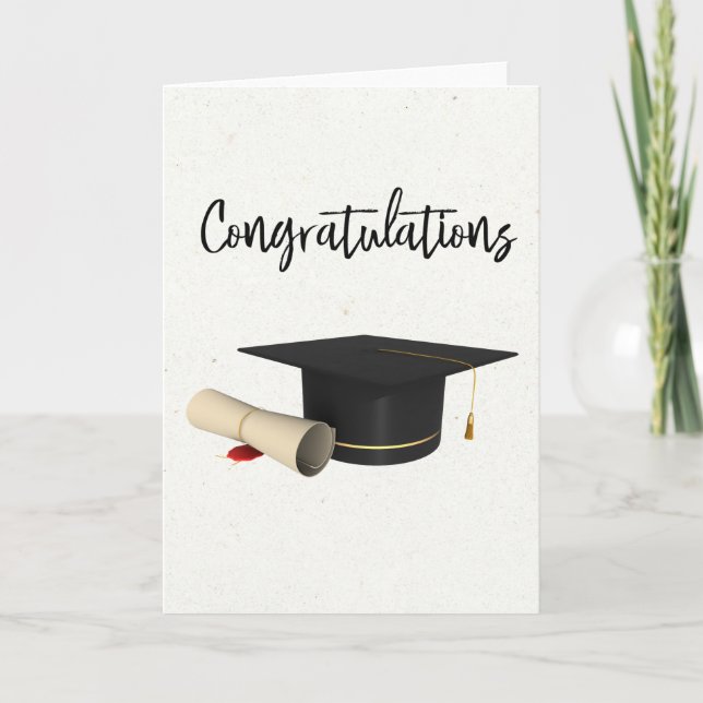 Herzlichen Glückwunsch Graduation Cap Diploma Karte (Vorderseite)