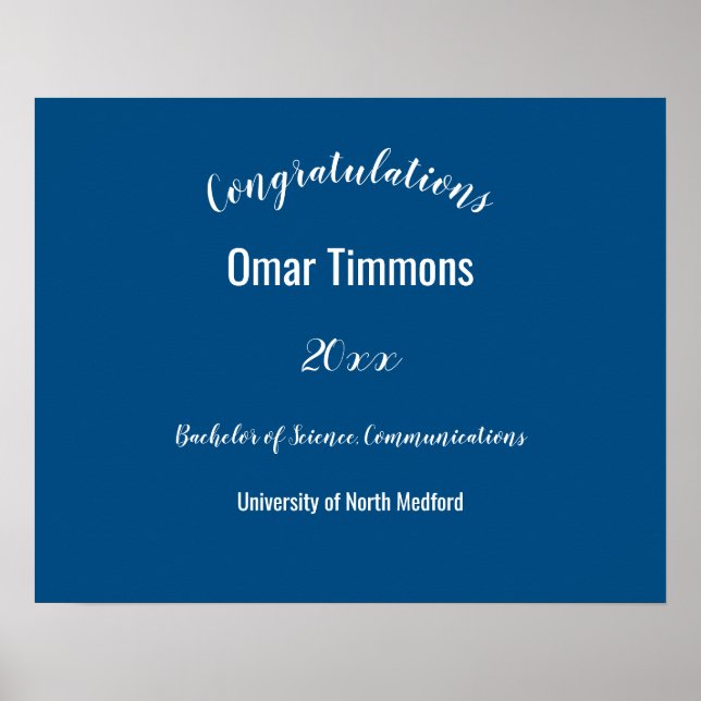 Herzlichen Glückwunsch Graduierung Custom School a Poster (Vorne)