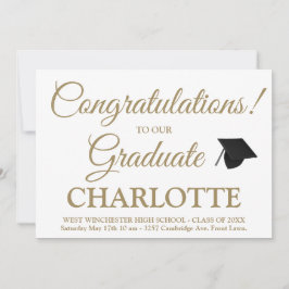Herzlichen Glückwunsch Graduierung Gold eleganten Einladung