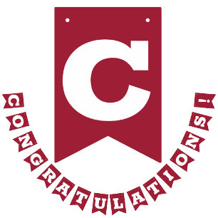 Herzlichen Glückwunsch Grand Crimson und White Wimpelkette