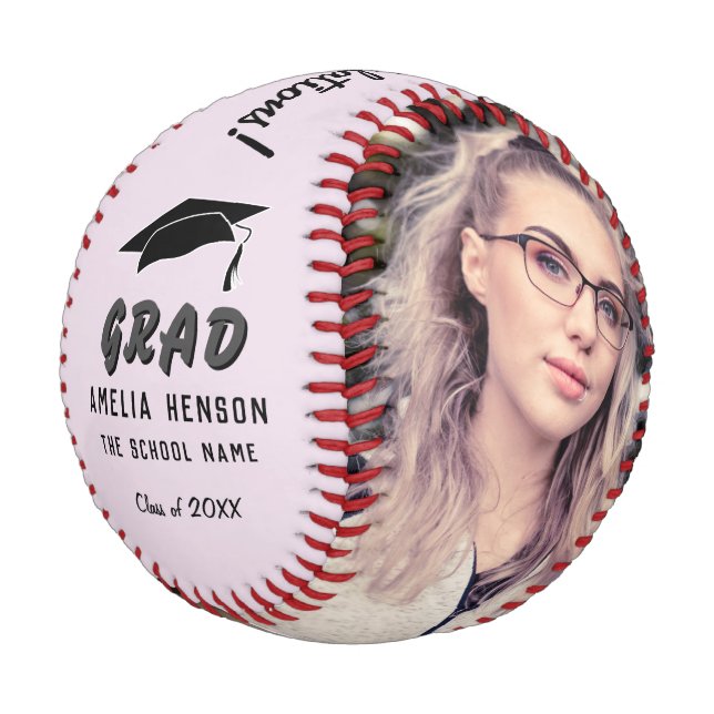 Herzlichen Glückwunsch Grand Pink Abschluss 2 Foto Baseball (Schrägansicht)