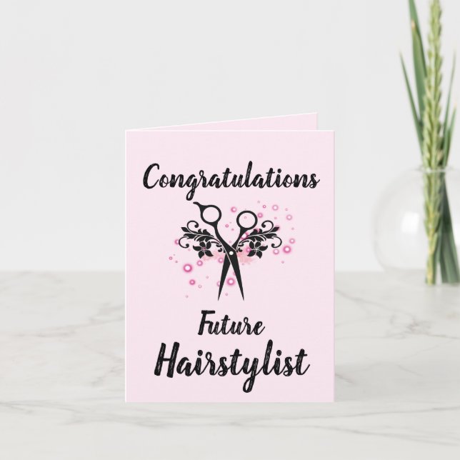 Herzlichen Glückwunsch Hairstylist Card Karte (Vorderseite)