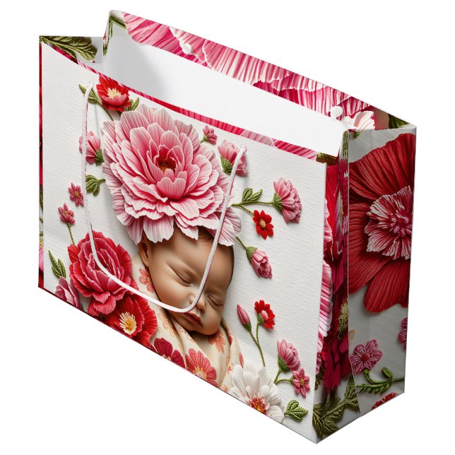 Herzlichen Glückwunsch Herrn & Frau [Name] Ein Sou Große Geschenktüte (Vorderseite Schrägansicht)