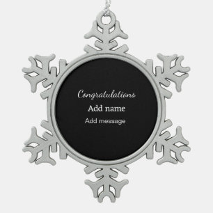 Herzlichen Glückwunsch hinzufügen Name Nachricht e Schneeflocken Zinn-Ornament