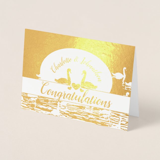 Herzlichen Glückwunsch Hochzeit/ Jubiläum/ Verlobu Folienkarte (Vorderseite)