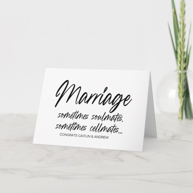 Herzlichen Glückwunsch Hochzeit Just Married Braut Karte (Vorderseite)