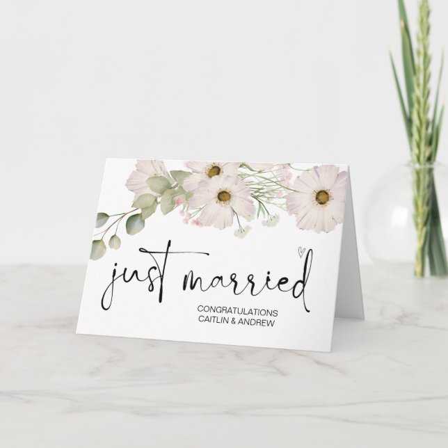 Herzlichen Glückwunsch Hochzeit Just Married Braut Karte (Vorderseite)
