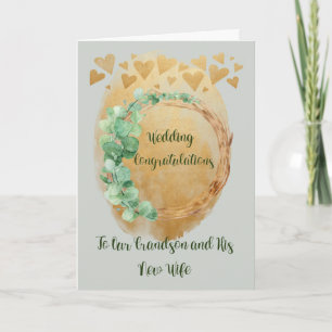 Herzlichen Glückwunsch Hochzeitskarte Enkel & neue Karte