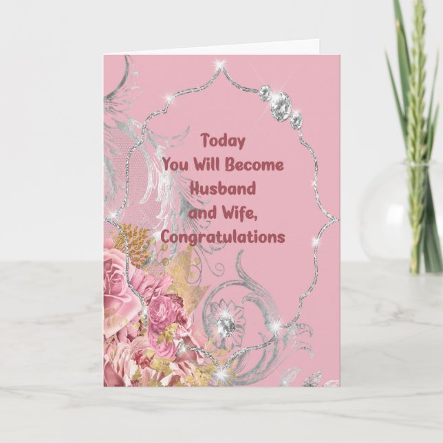 Herzlichen Glückwunsch Hochzeitskarte mit Imitate  Karte (Vorderseite)