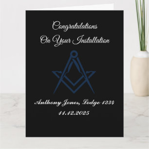 Herzlichen Glückwunsch Installation Master Mason Dankeskarte