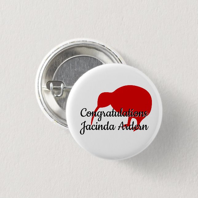 Herzlichen Glückwunsch Jacinda Ardern Custom Text  Button (Vorne & Hinten)