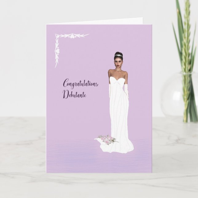 Herzlichen Glückwunsch Karte für Debutante (Vorderseite)