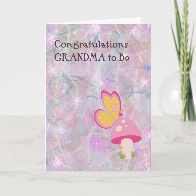 Herzlichen Glückwunsch Karte Oma zu sein. Rosa (Vorderseite)