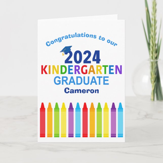 Herzlichen Glückwunsch Kindergarten Abitur individ Karte (Vorderseite)