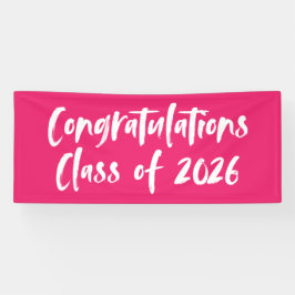 Herzlichen Glückwunsch Klasse des 2025 Hot-Pink-Ab Banner