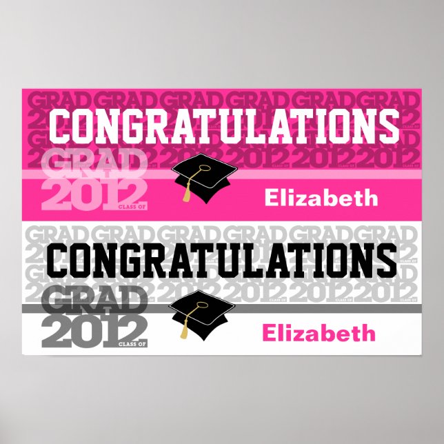 Herzlichen Glückwunsch Klasse von 2012 Banner Post Poster (Vorne)
