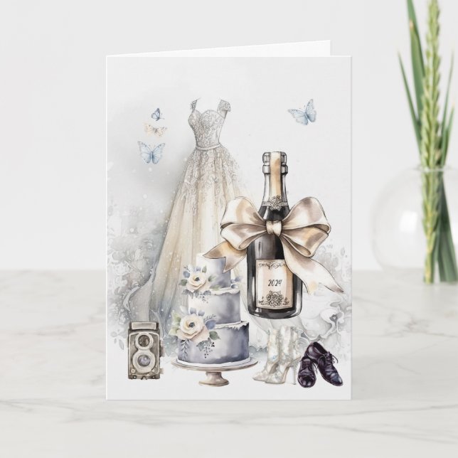 Herzlichen Glückwunsch! Liebe & Cheers! Dankeskarte (Vorderseite)