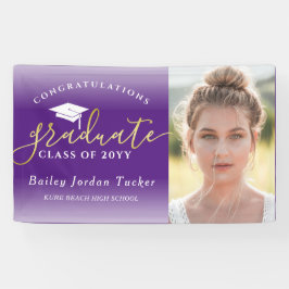 Herzlichen Glückwunsch Lila Gold Foto Abschluss Banner