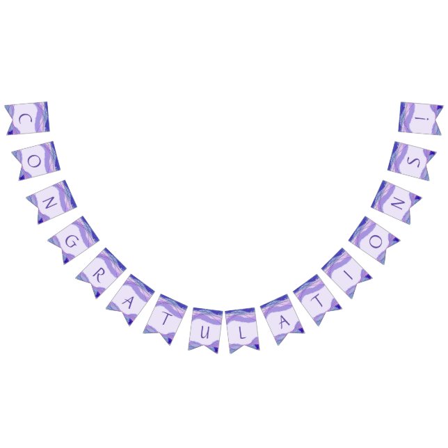 Herzlichen Glückwunsch Lila Lavender Geometrie Mus Wimpelkette (Alle)