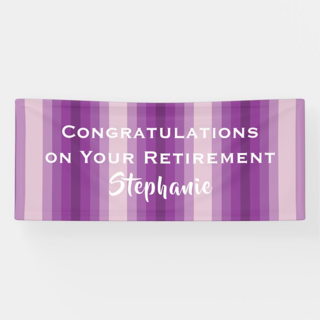 Herzlichen Glückwunsch Lila Stripe Jumbo Banner (Horizontal)