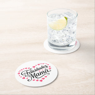Herzlichen Glückwunsch Mama Happy Mother's Day Kal Runder Pappuntersetzer