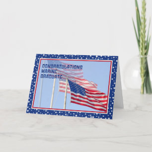 Herzlichen Glückwunsch Marine Graduate Card mit Fl Karte