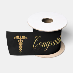 Herzlichen Glückwunsch Medical Doctor Nurse Caduc Satinband