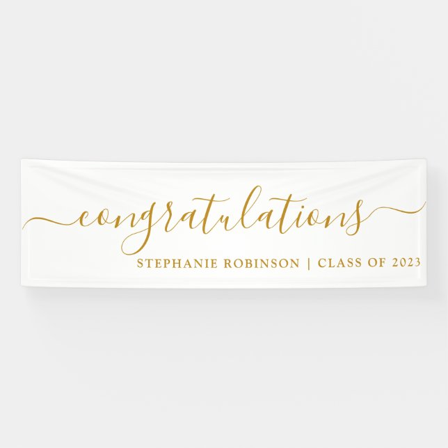 Herzlichen Glückwunsch Modern Gold Custom Abschlus Banner (Horizontal)