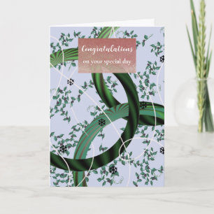 Herzlichen Glückwunsch Moderne Florale Grüne Karte