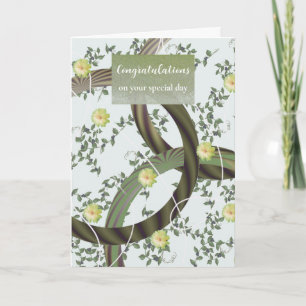 Herzlichen Glückwunsch Moderne Florale Grüne Ranke Karte