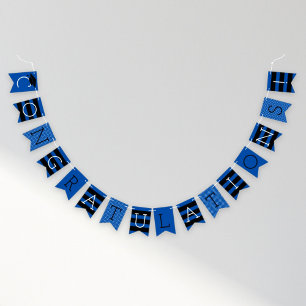 Herzlichen Glückwunsch Moderne Royal Blue Graduati Wimpelkette