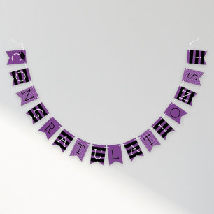 Herzlichen Glückwunsch Moderne Violette Abschlussf Wimpelkette