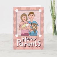 Herzlichen Glückwunsch Neue Eltern lächeln Familie