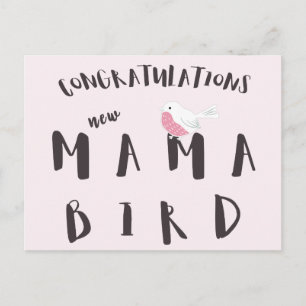 Herzlichen Glückwunsch, neue Mama-Vogel - Lustige  Postkarte