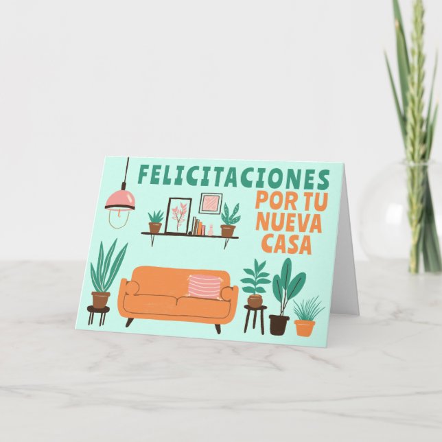 Herzlichen Glückwunsch Neue Zuhause FELICITACIONIO Karte (Vorderseite)