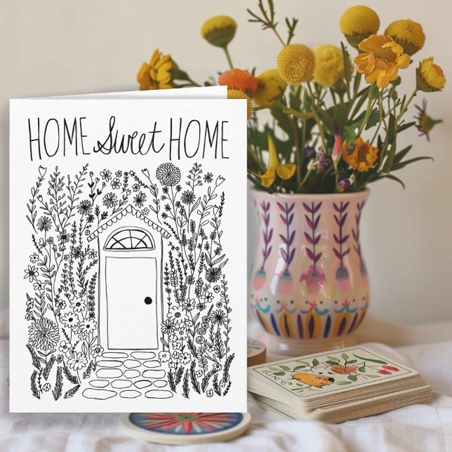 Herzlichen Glückwunsch Neue Zuhause Garden Door Cu Karte (Congratulations New Home Garden Door Custom Card
Home Sweet Home Floral)