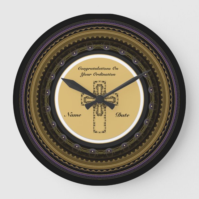 Herzlichen Glückwunsch Neuem Ordainment Geschenk Große Wanduhr (Vorderseite)