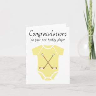 Herzlichen Glückwunsch neues Hockey-Baby Unisex Ge Karte