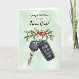 Herzlichen Glückwunsch New Car Christmas Holries Karte