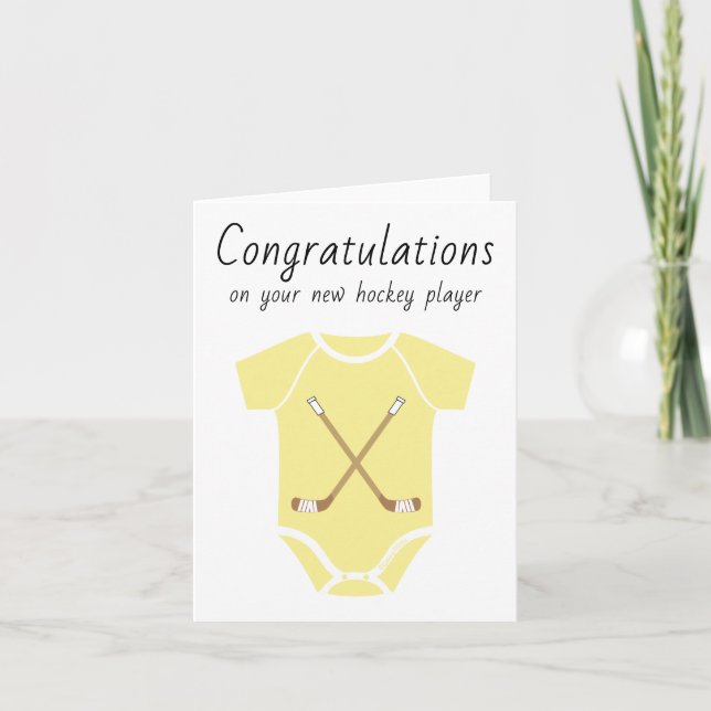 Herzlichen Glückwunsch New Hockey Baby Unisex Yell Karte (Vorderseite)