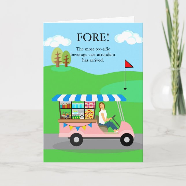Herzlichen Glückwunsch New Job Beverage Cart Atten Karte (Vorderseite)