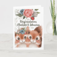 Herzlichen Glückwunsch Niedlich Eichhörnchen Coupl