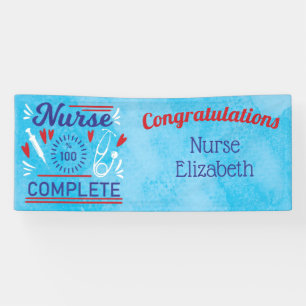 Herzlichen Glückwunsch Nurse Abschluss Blue Modern Banner