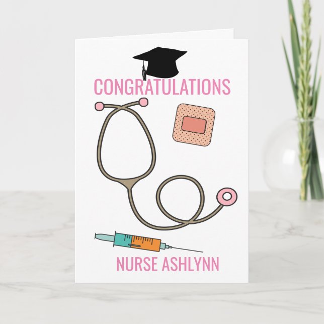 Herzlichen Glückwunsch Nurse Graduate Karte (Vorderseite)