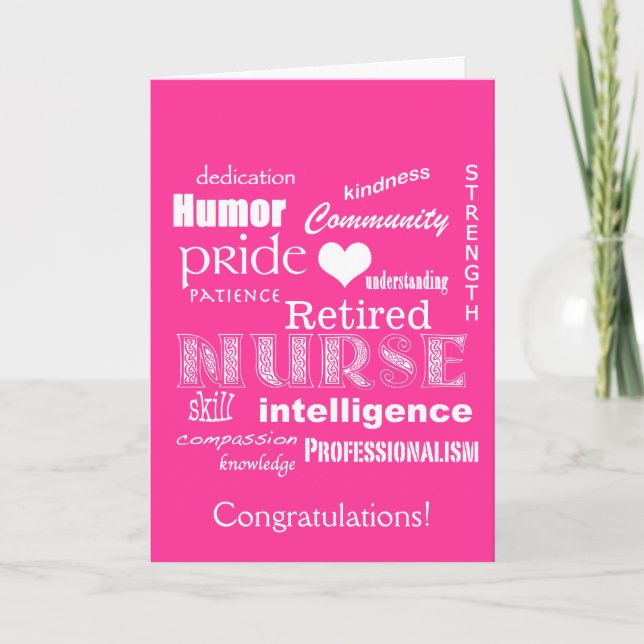 Herzlichen Glückwunsch Nurse Retirement!-Lebhaftes Karte (Vorderseite)