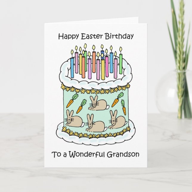 Herzlichen Glückwunsch Ostern Geburtstag bis Grand Karte (Vorderseite)