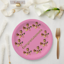 Herzlichen Glückwunsch Paper Plate, 9" Rundpapier Pappteller