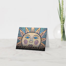 Herzlichen Glückwunsch Peace Sun Card Feiertagskarte